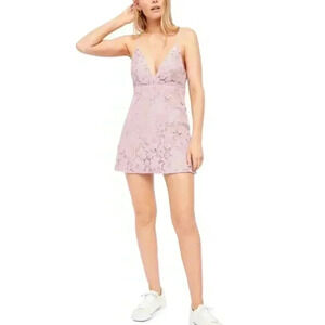 FREE PEOPLE Lace Mini Slip Dress